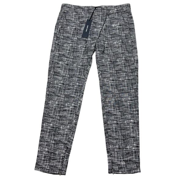 Damir Doma Phaius Trousers Pants Women 42 Front Overlap Black White Plaid Tweed